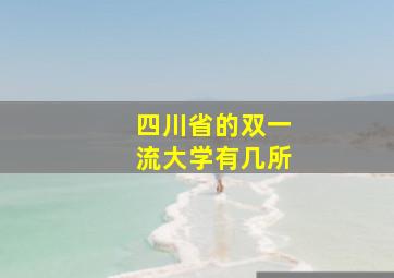 四川省的双一流大学有几所