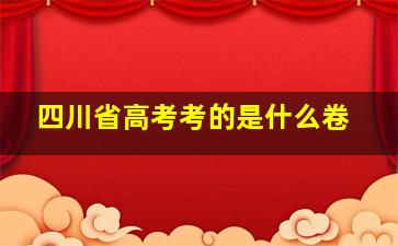 四川省高考考的是什么卷