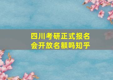 四川考研正式报名会开放名额吗知乎