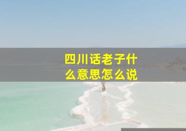 四川话老子什么意思怎么说