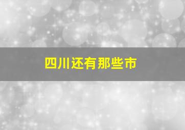 四川还有那些市