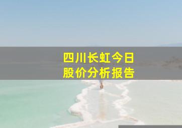 四川长虹今日股价分析报告