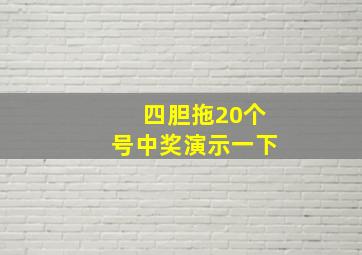 四胆拖20个号中奖演示一下