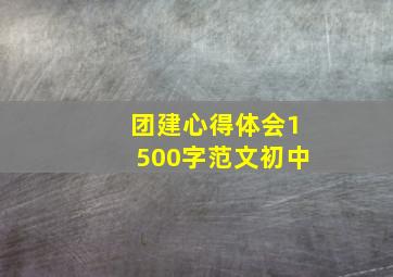 团建心得体会1500字范文初中