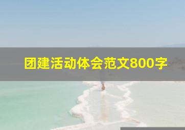 团建活动体会范文800字