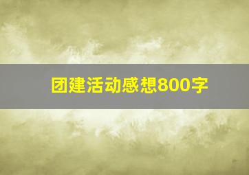 团建活动感想800字