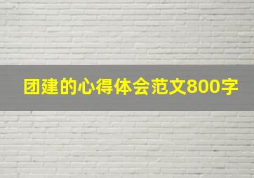 团建的心得体会范文800字