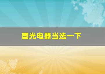 国光电器当选一下