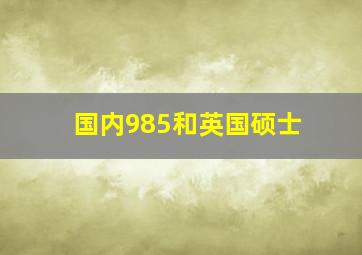 国内985和英国硕士