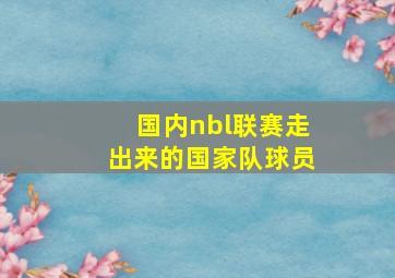 国内nbl联赛走出来的国家队球员