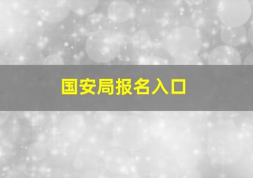 国安局报名入口