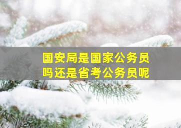 国安局是国家公务员吗还是省考公务员呢