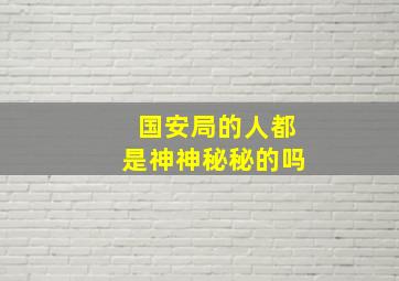 国安局的人都是神神秘秘的吗