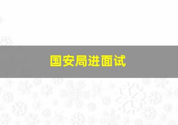 国安局进面试