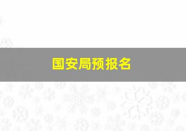 国安局预报名