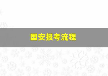 国安报考流程