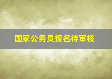 国家公务员报名待审核