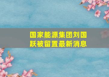 国家能源集团刘国跃被留置最新消息