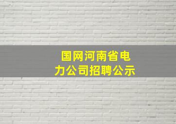 国网河南省电力公司招聘公示