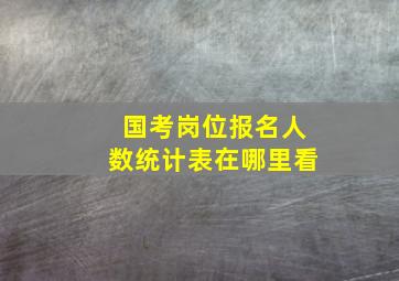 国考岗位报名人数统计表在哪里看