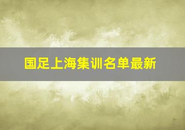 国足上海集训名单最新