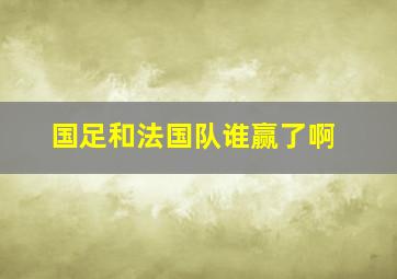 国足和法国队谁赢了啊