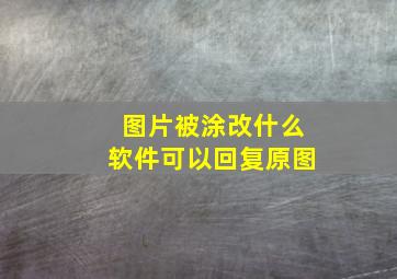 图片被涂改什么软件可以回复原图