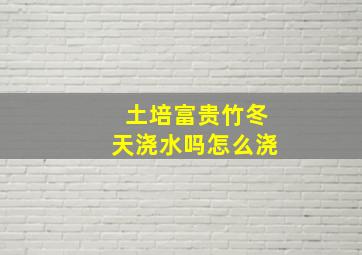 土培富贵竹冬天浇水吗怎么浇