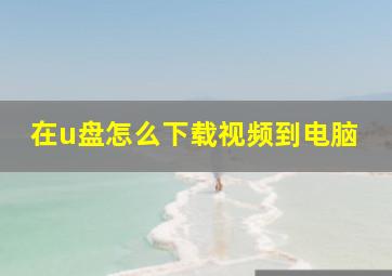 在u盘怎么下载视频到电脑