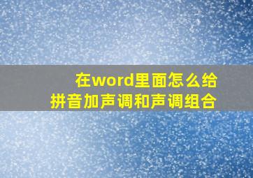 在word里面怎么给拼音加声调和声调组合