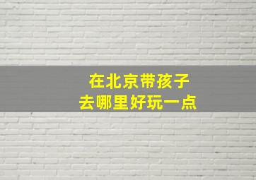 在北京带孩子去哪里好玩一点