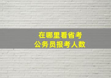 在哪里看省考公务员报考人数