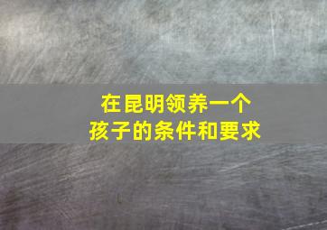 在昆明领养一个孩子的条件和要求