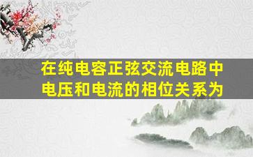 在纯电容正弦交流电路中电压和电流的相位关系为