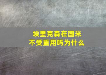 埃里克森在国米不受重用吗为什么