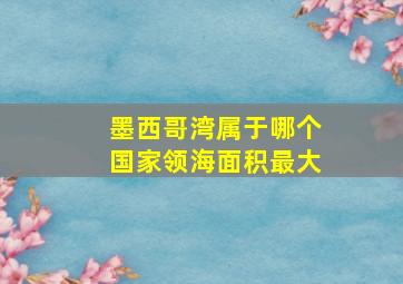 墨西哥湾属于哪个国家领海面积最大