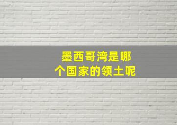 墨西哥湾是哪个国家的领土呢