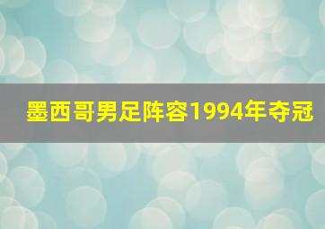 墨西哥男足阵容1994年夺冠