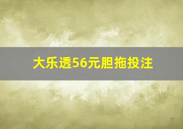 大乐透56元胆拖投注