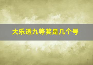 大乐透九等奖是几个号