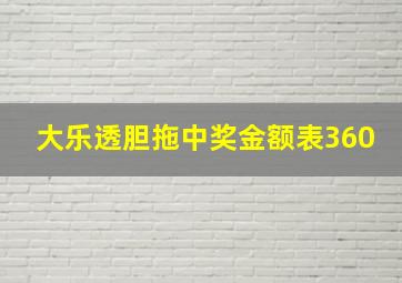 大乐透胆拖中奖金额表360