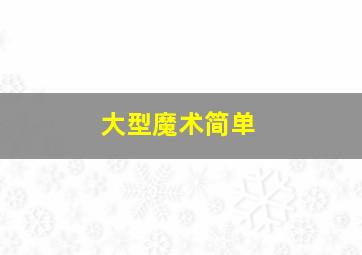 大型魔术简单