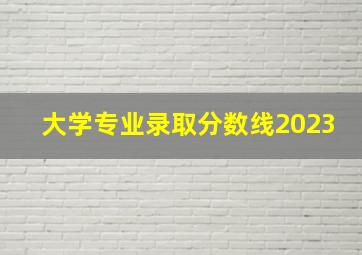 大学专业录取分数线2023