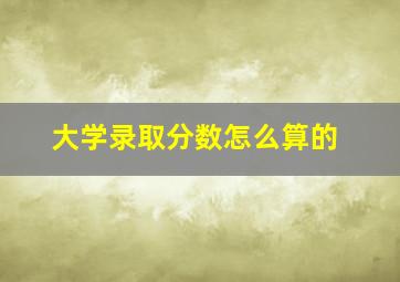 大学录取分数怎么算的