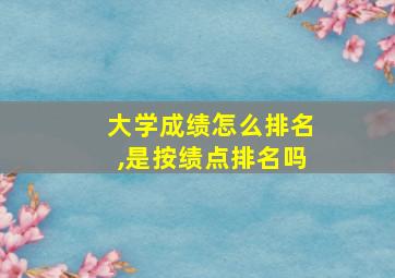 大学成绩怎么排名,是按绩点排名吗