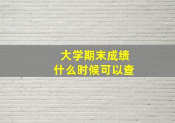 大学期末成绩什么时候可以查