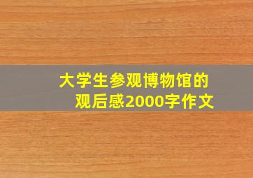 大学生参观博物馆的观后感2000字作文