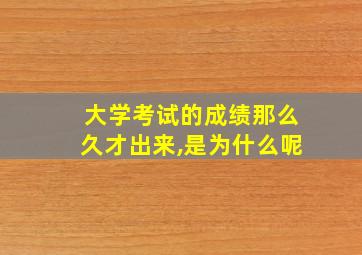 大学考试的成绩那么久才出来,是为什么呢