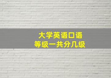 大学英语口语等级一共分几级