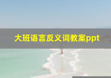 大班语言反义词教案ppt